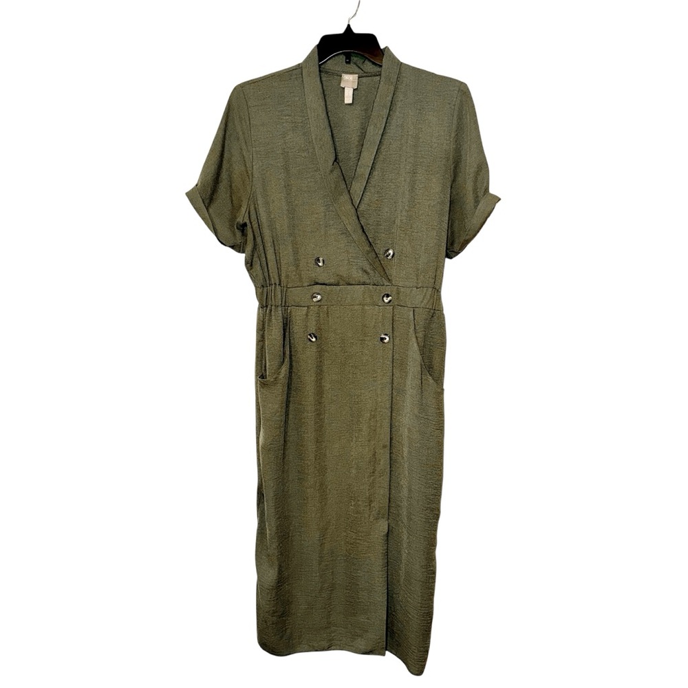 ASOS Olive Green Midi Wrap Dress
